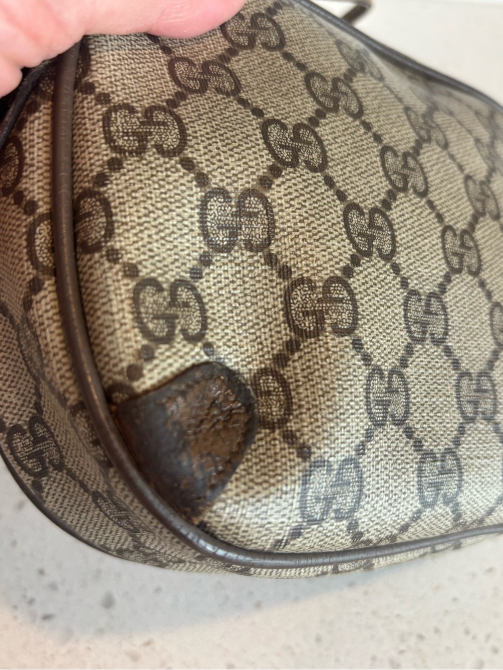 Gucci Beige/Brown Monogram Crossbody with Green-Red Web - Picture 11 of 16